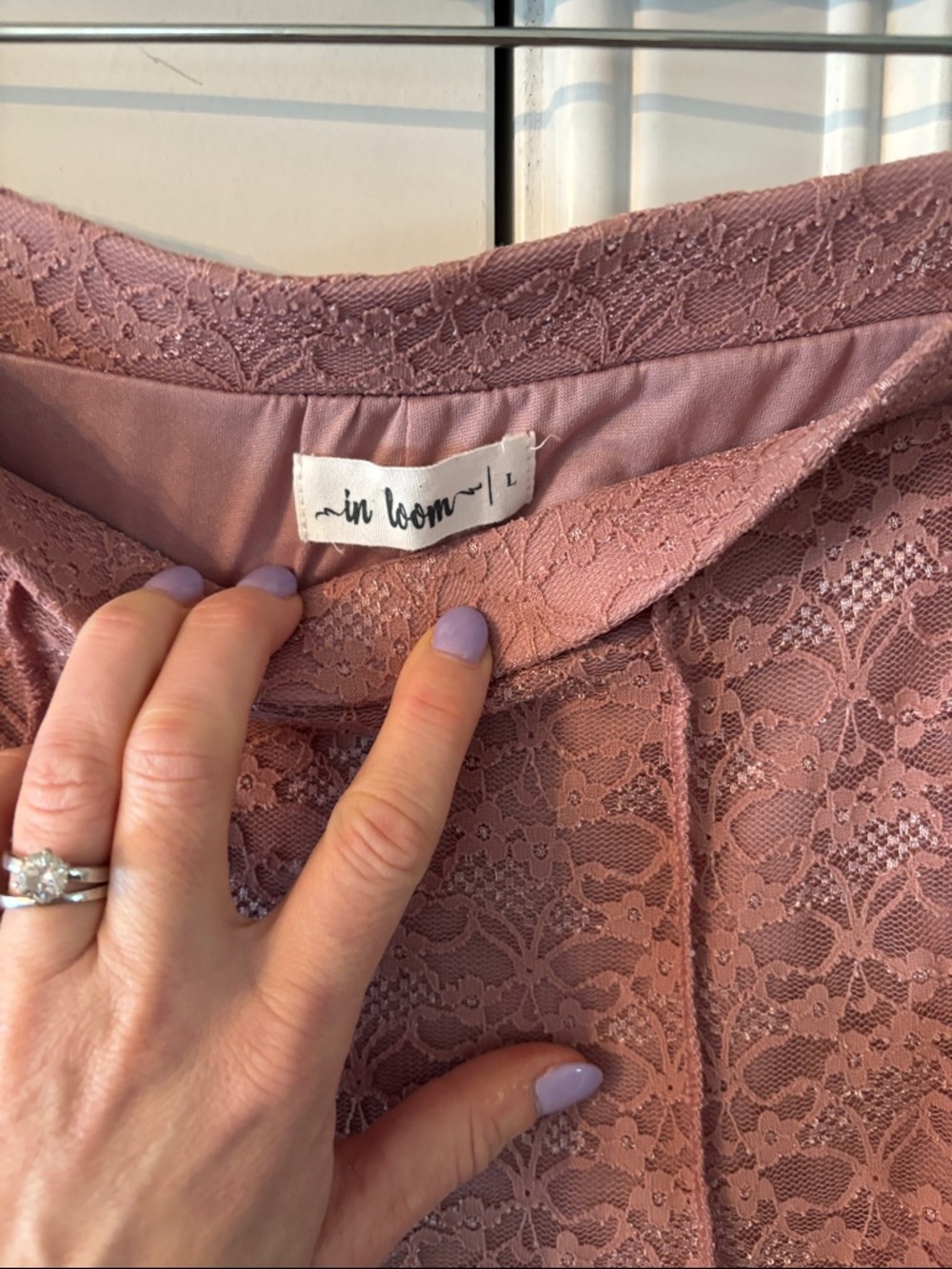Dusty Rose Lace High-Low Skirt — Feminine Occasion Wear - Picture 2 of 3